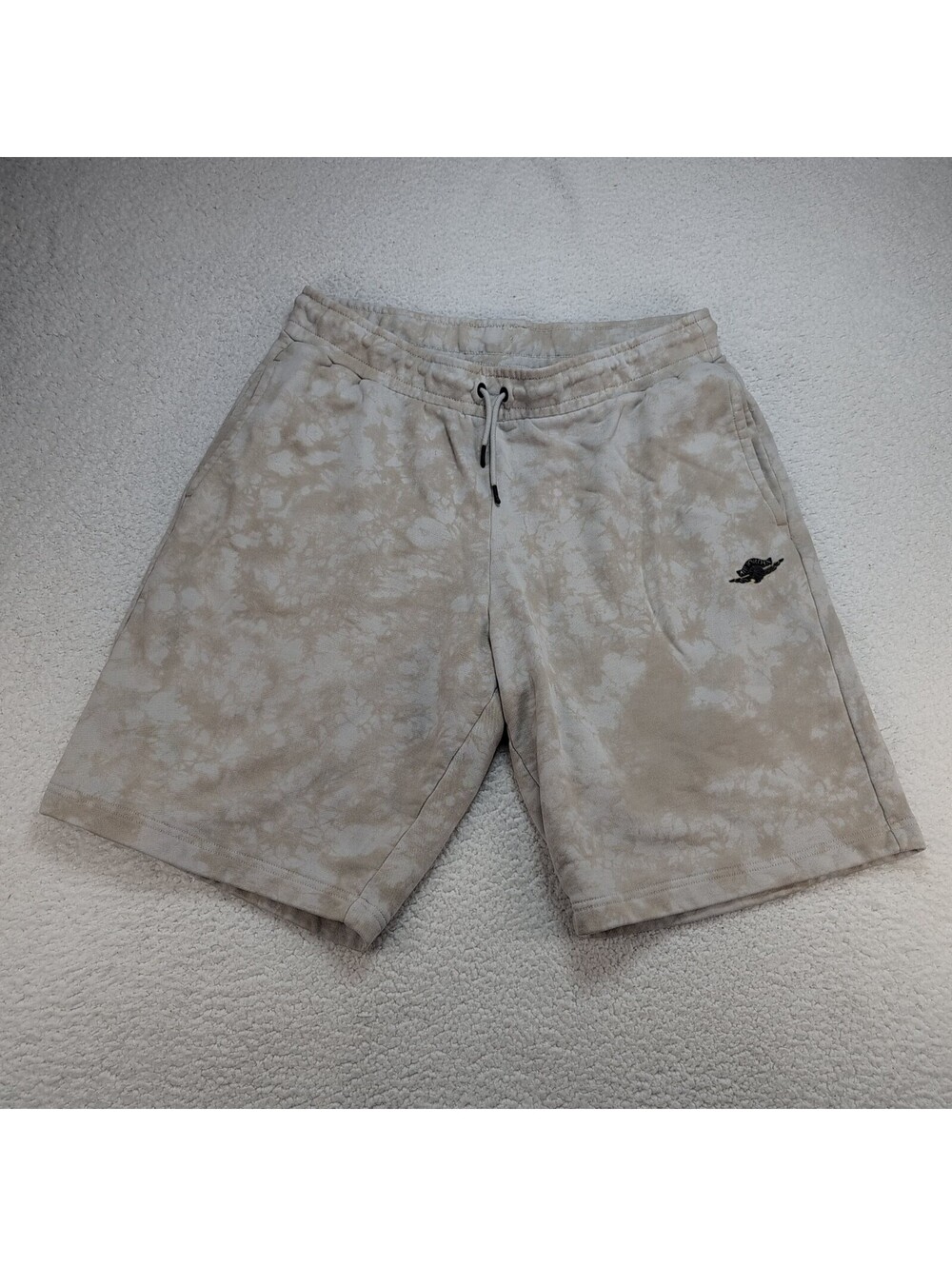 Jordan Mens XXL Beige Tie Dye Fleece Sweat Shorts Air Jordan Wings Drawstring